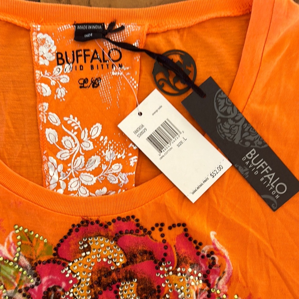 Orange Floral Women's Top - Picture 6 of 8